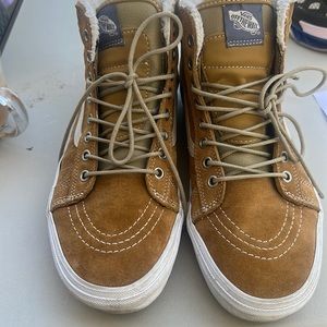 Vans high top with Sherpa/ faux fur size 9.5 men’s & 11 women’s